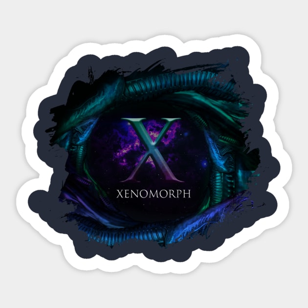 XENOMORPH! Sticker by theanomalius_merch